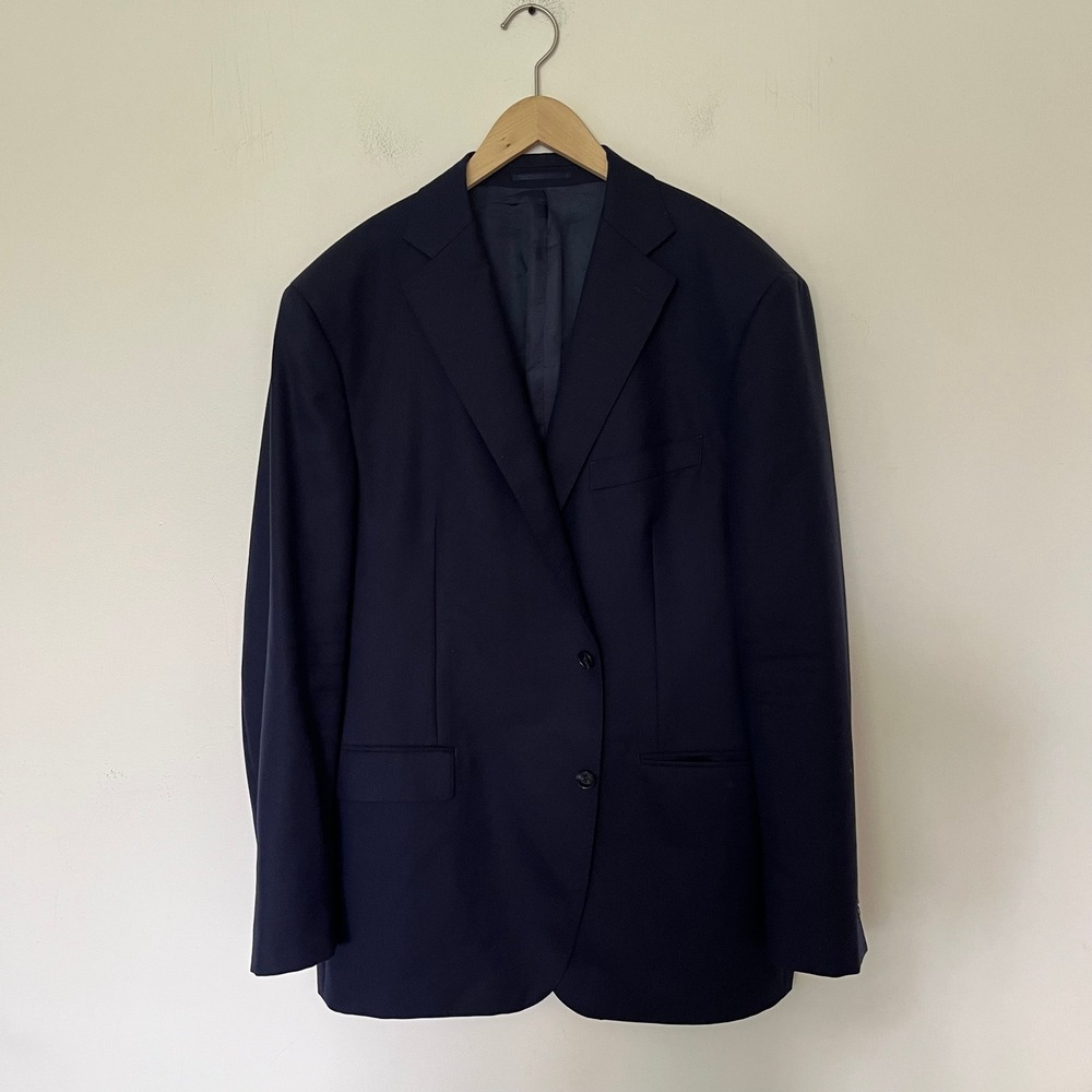 Atelier Munro Harry Rosen Navy Wool Blazer Vitale Barberis Canonico Super 120s